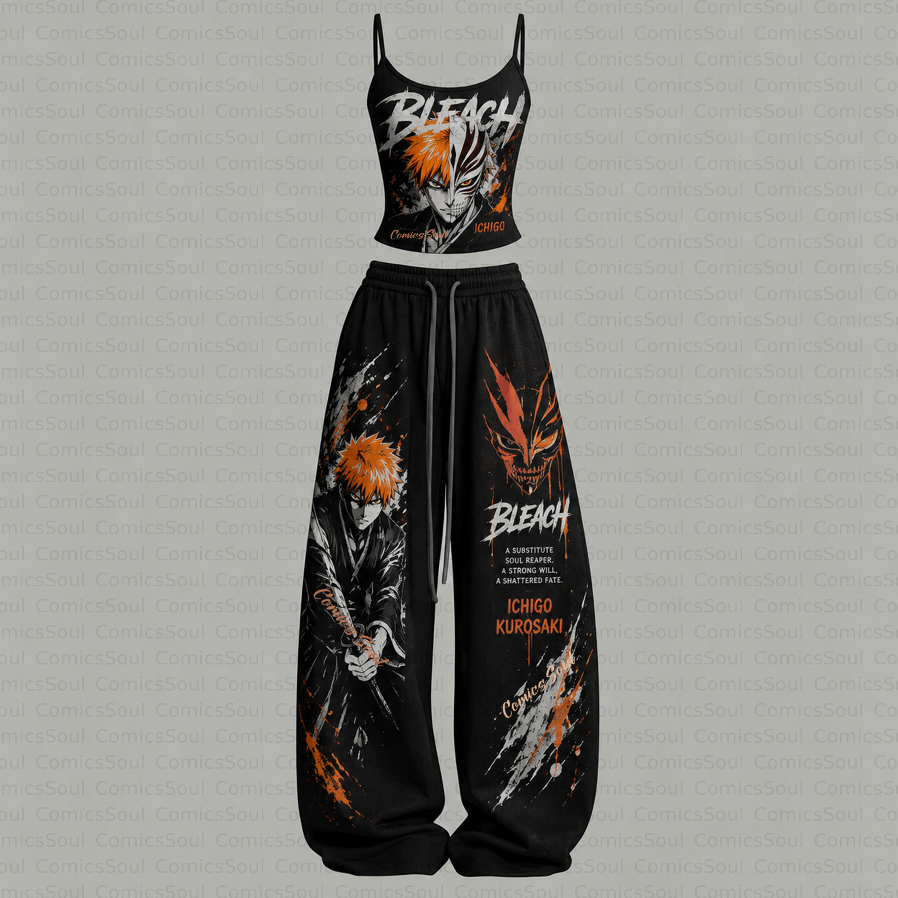 BLEACH Top & Elasticated Trousers Two-Piece Set
