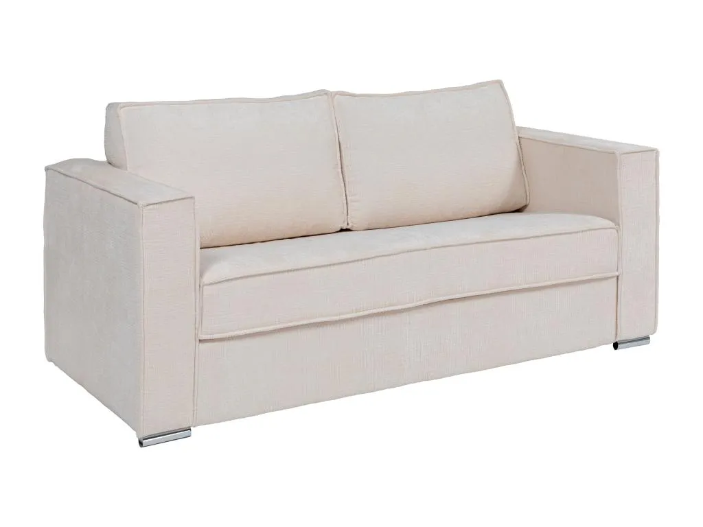 Sofá cama de 3 plazas de apertura rápida de tela texturizada beige - Láminas anchas de 140 cm - Colchón de 18 cm Kavehomedeco 33304MQCS