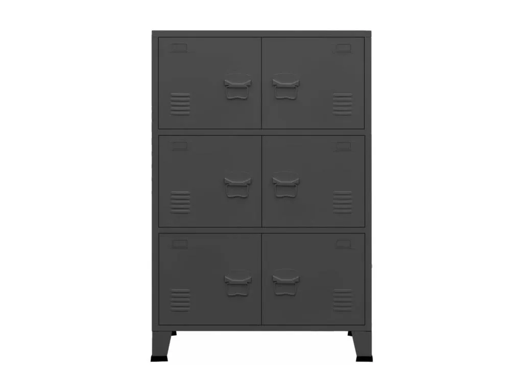 Baúl almacenaje industrial metal antracita 75x40x115 cm vli3385295