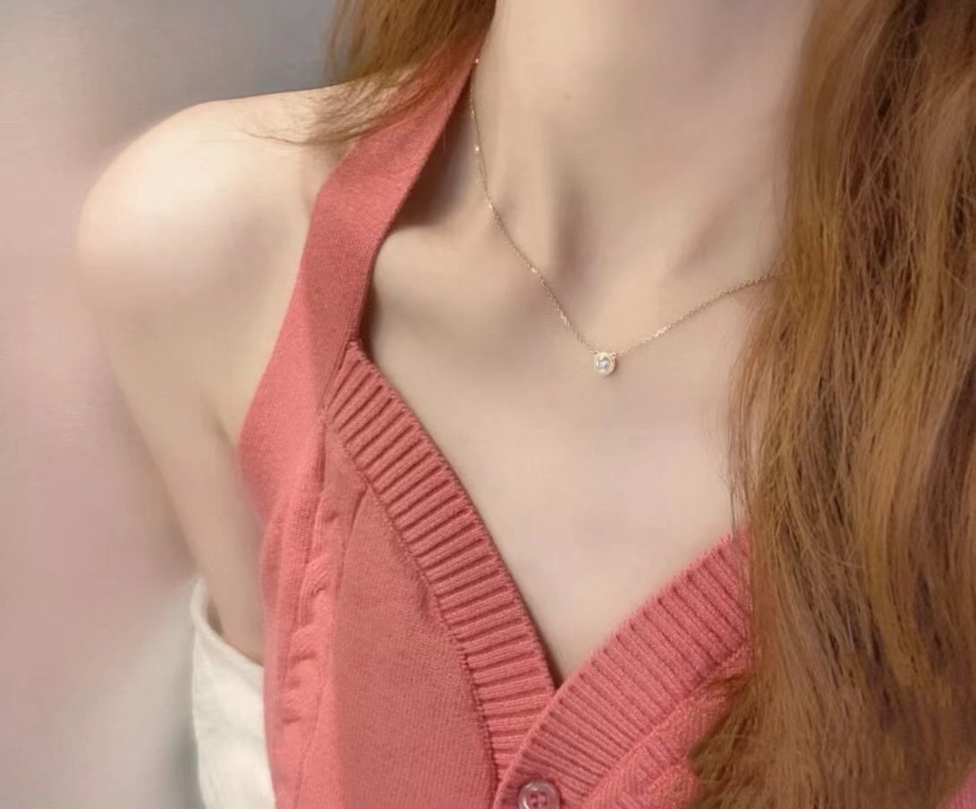 Cartier Minimalistic Single Diamond Necklace Earring Studs - Original Replica Club