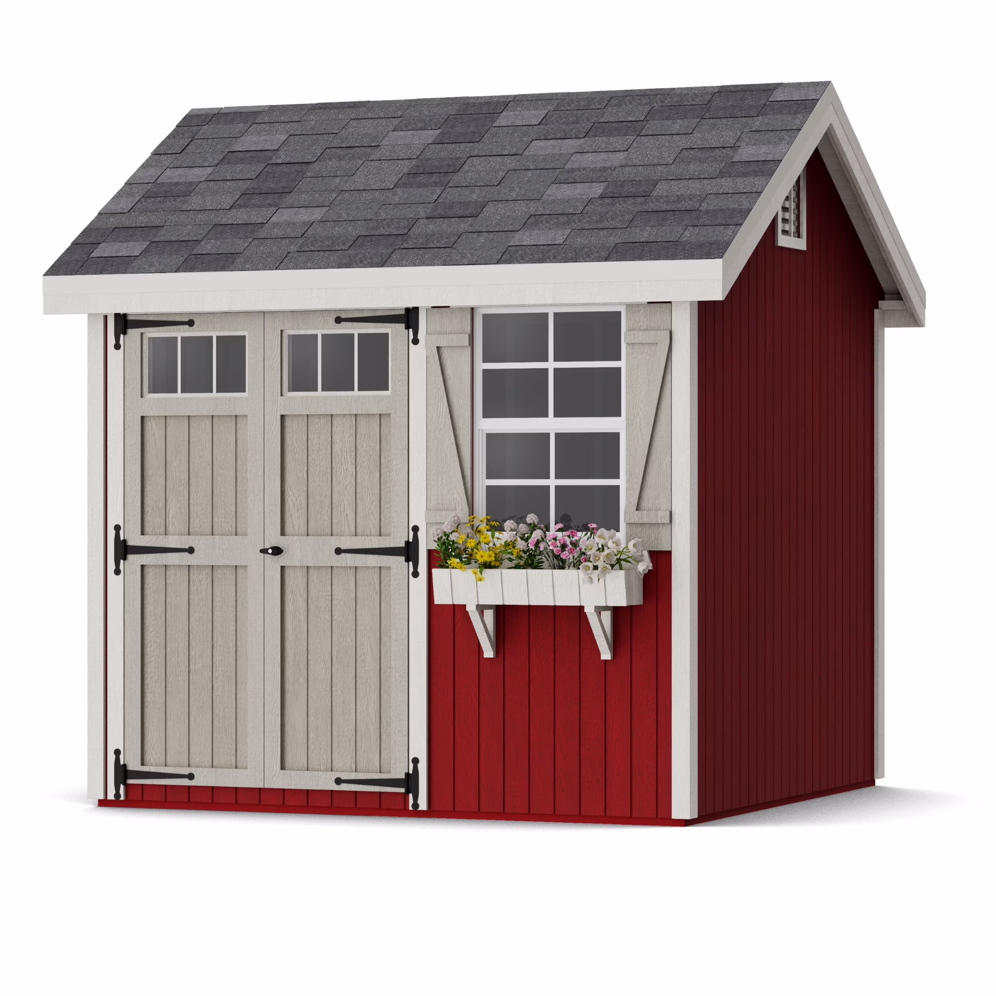 Little Cottage Co. 8x8 Colonial Pinehurst Shed with Operable Window, Outdoor Wood Storage Do - It - Yourself Precut Kit(10 x 20/With Floor)