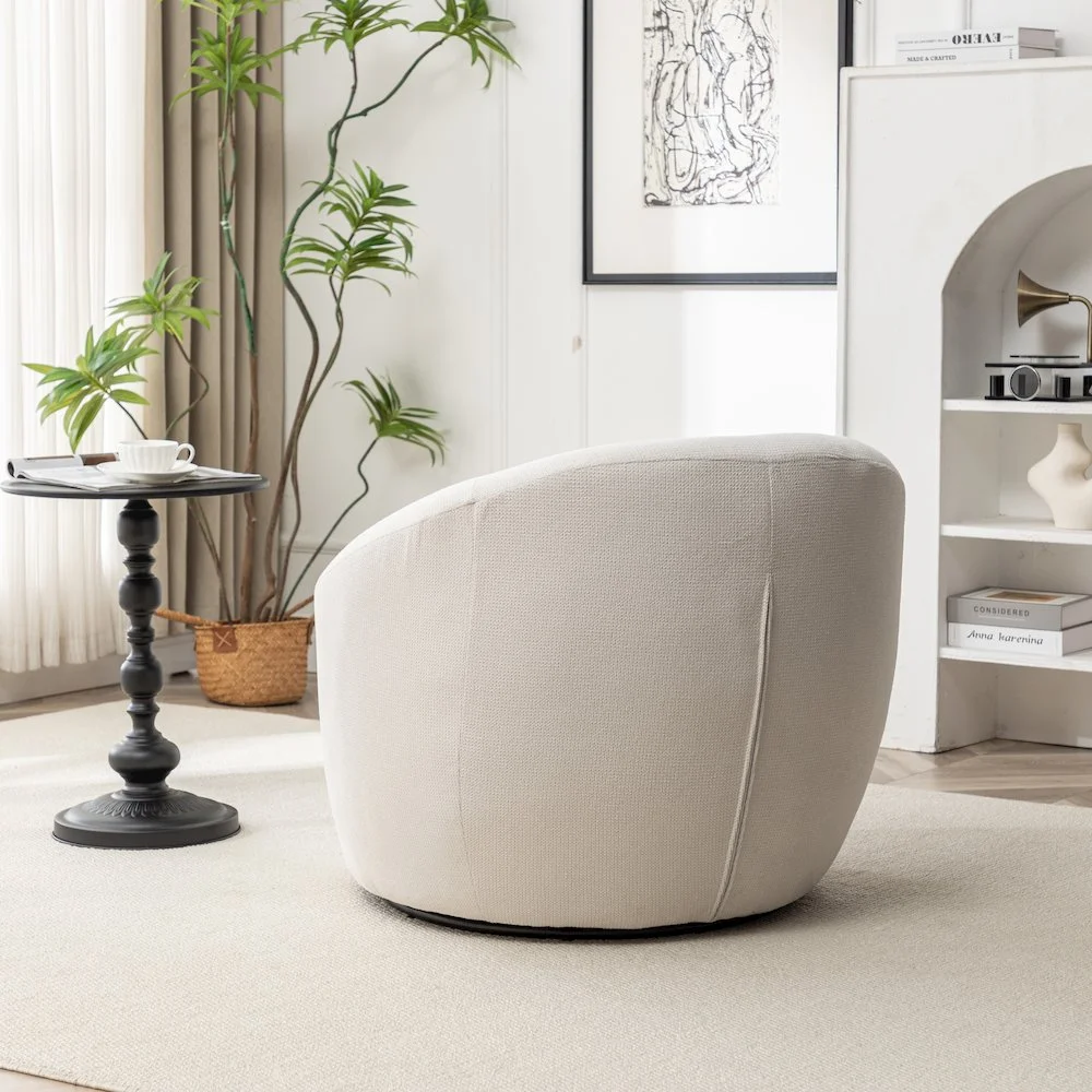 Roundhill Furniture Winnie Modern Barrel Chair, 360- Swivel - Image 13
