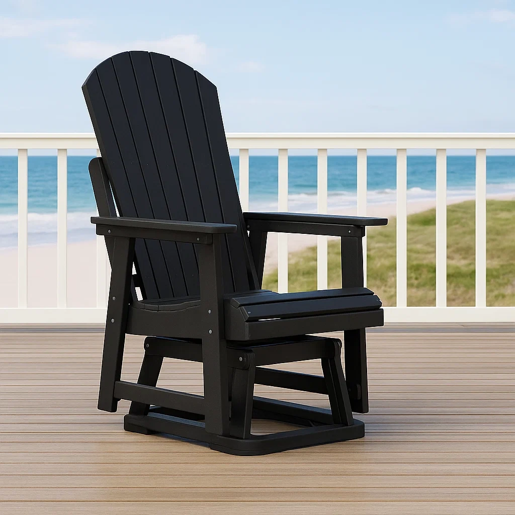 Silla de terraza,negro,madera,adecuada para jardín,70x76x115 cm