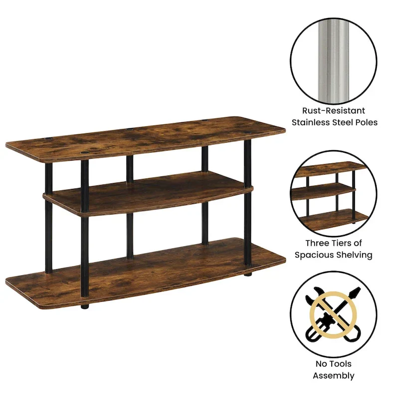 Convenience Concepts Designs2Go Tool-Free 3-Tier Wide TV Stand