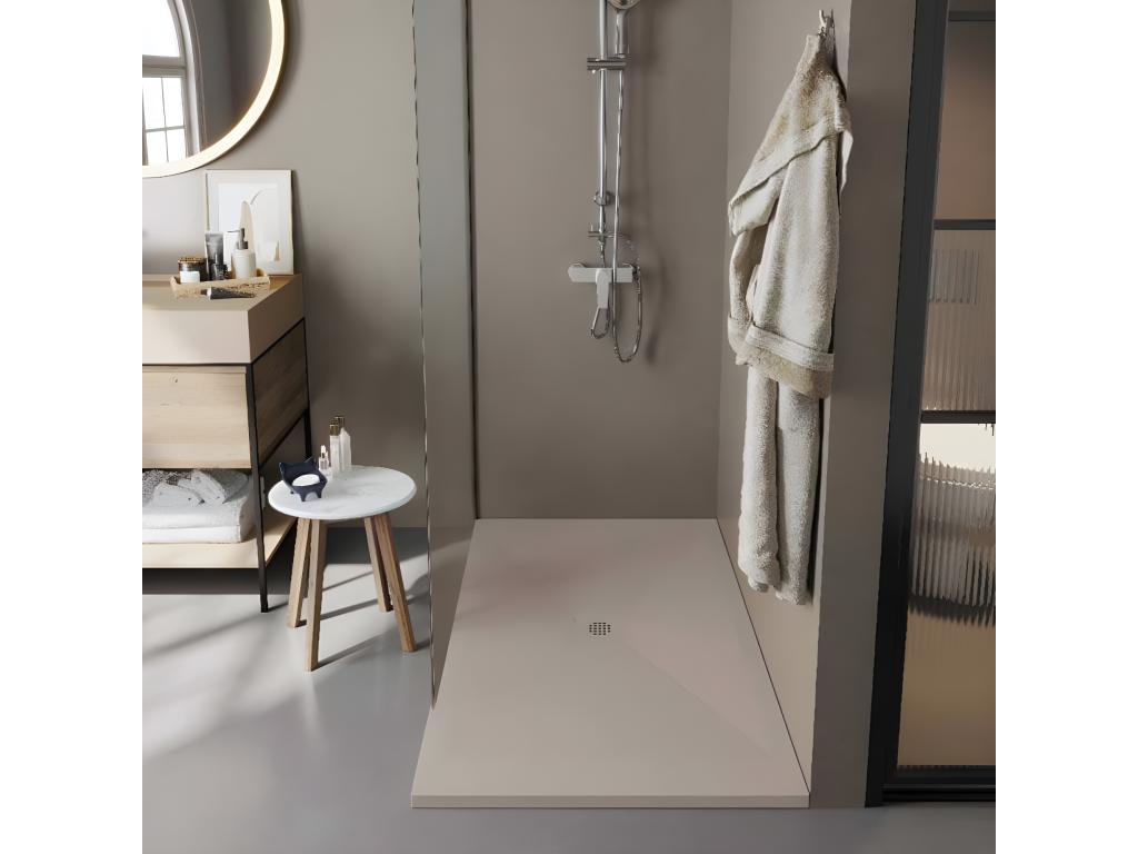 Plato de ducha pizarra DEXA CREMA 90x210 cm rejilla color