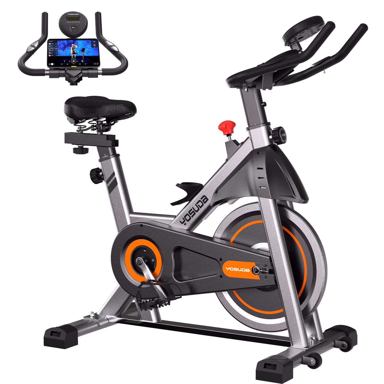 YOSUDA Indoor Cycling Bike, 330 lb Capacity, Comfort Seat, LCD Monitor(ysd001S-Magnetic)