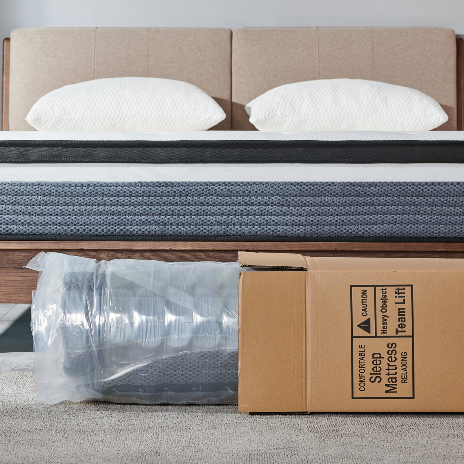 Queen Mattress, JIAVA 12" Medium Memory Foam & Spring Hybrid Mattress, Support for Adult - Image 5