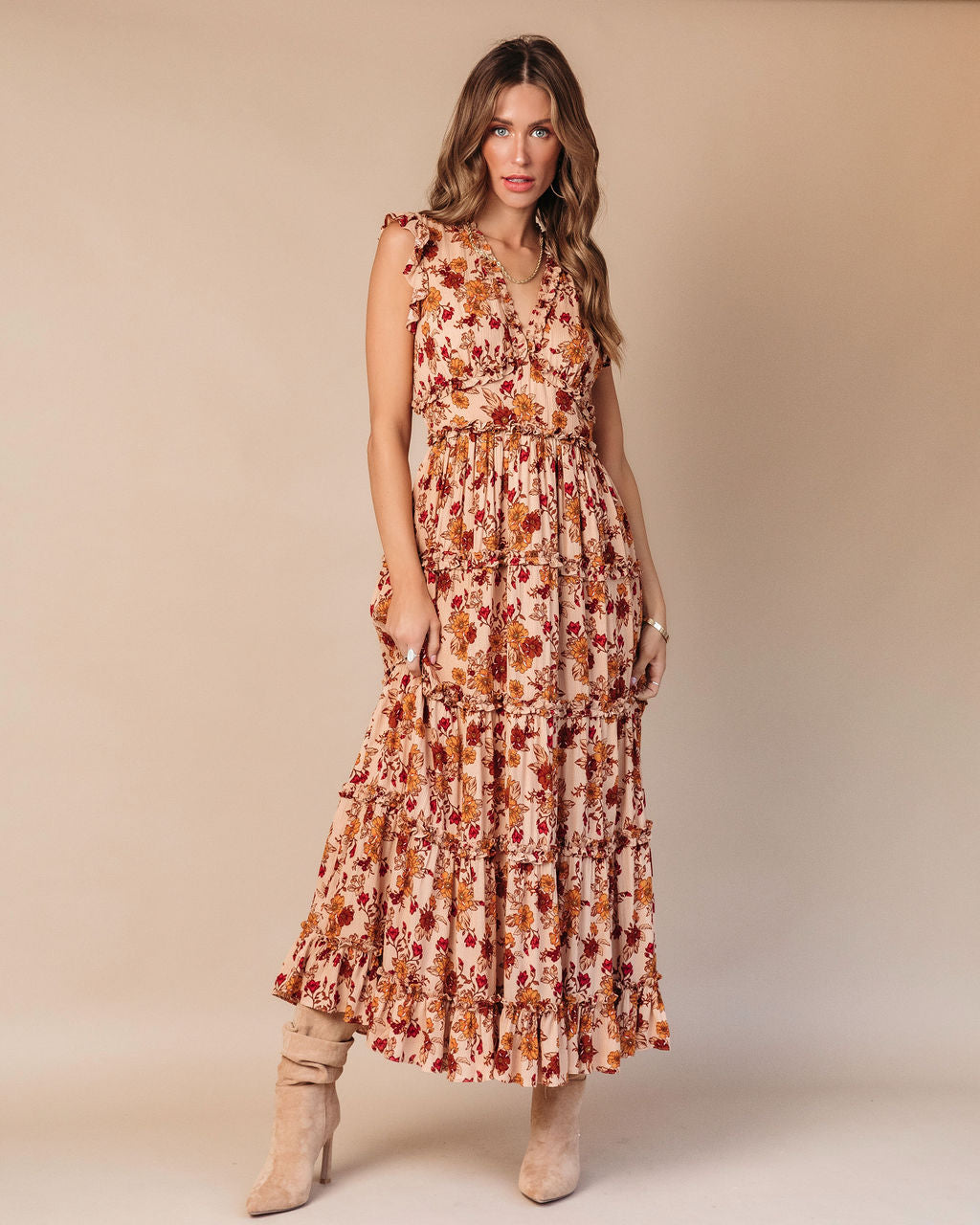 Aurelia Floral Tiered Maxi Dress - Se7enfashion