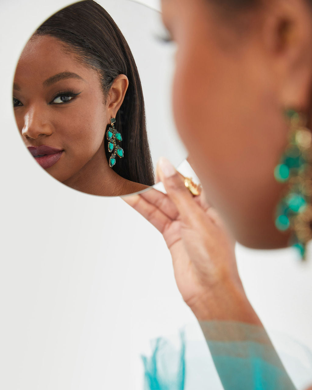 Lexa Crystal Drop Earrings - Emerald - Se7enfashion
