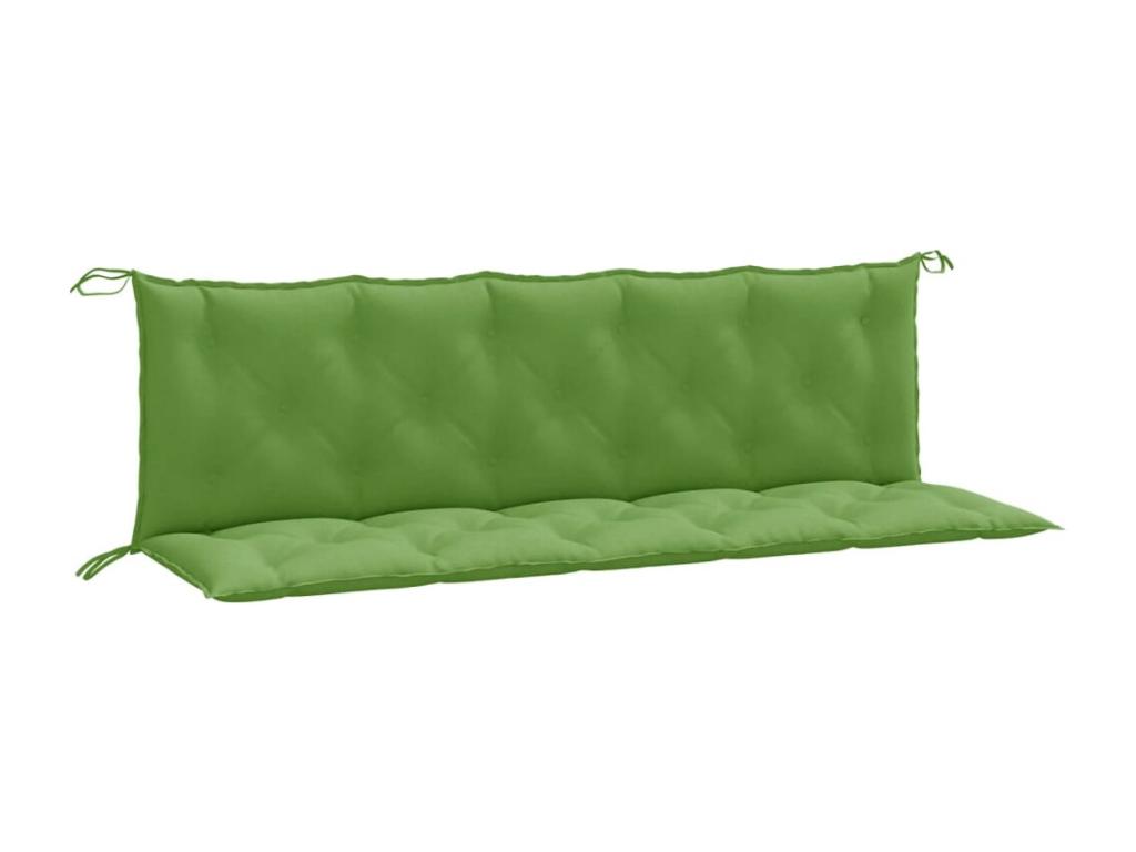 Cojines para banco jardín 2 unidades tela verde melange 180x50x7 cm