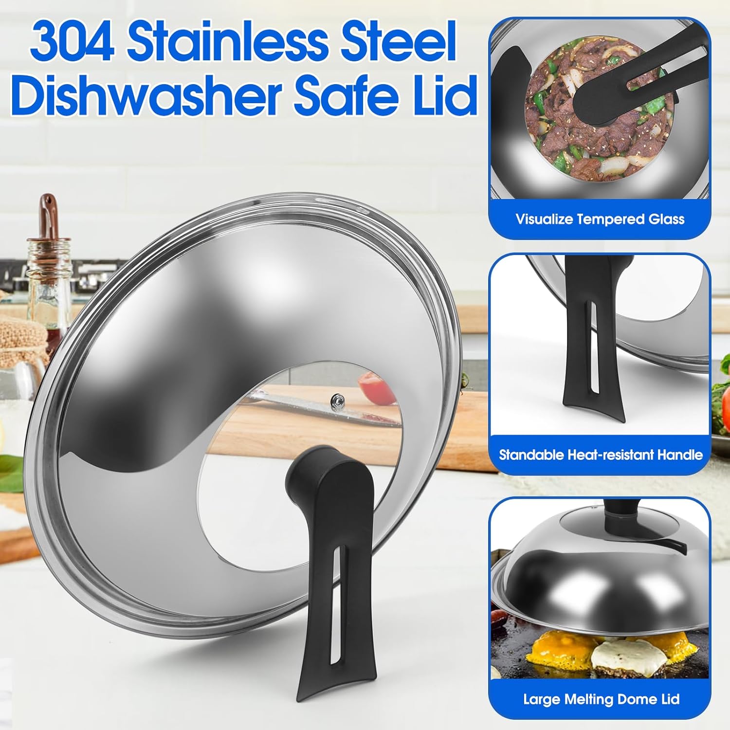 Souped Up Recipes 12.5 Inch Carbon Steel Wok For Electric, Induction and Gas Stoves (Lid, Spatula and User Guide Video Included)