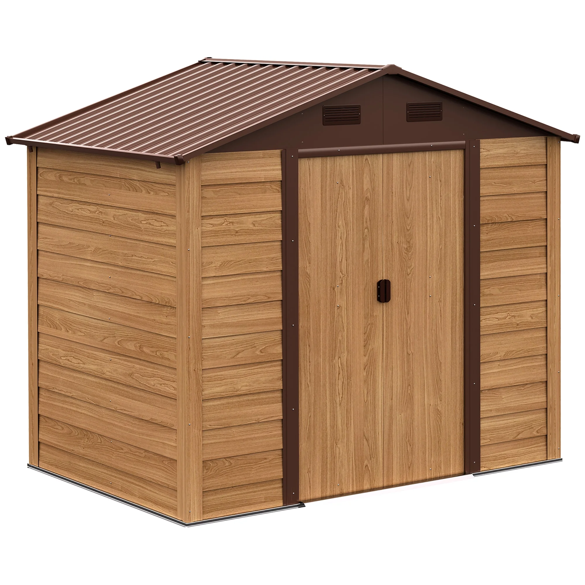 Outsunny 7' x 4' Metal Storage Shed Organizer, Garden Tool House with 4 Vents and 2 Sliding Doors for Backyard, Patio, Garage, Lawn, Dark Gray - Image 59
