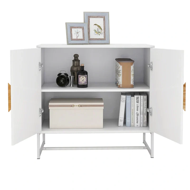 CUSchoice Solid Wood Square Handle 2-Door Sideboard