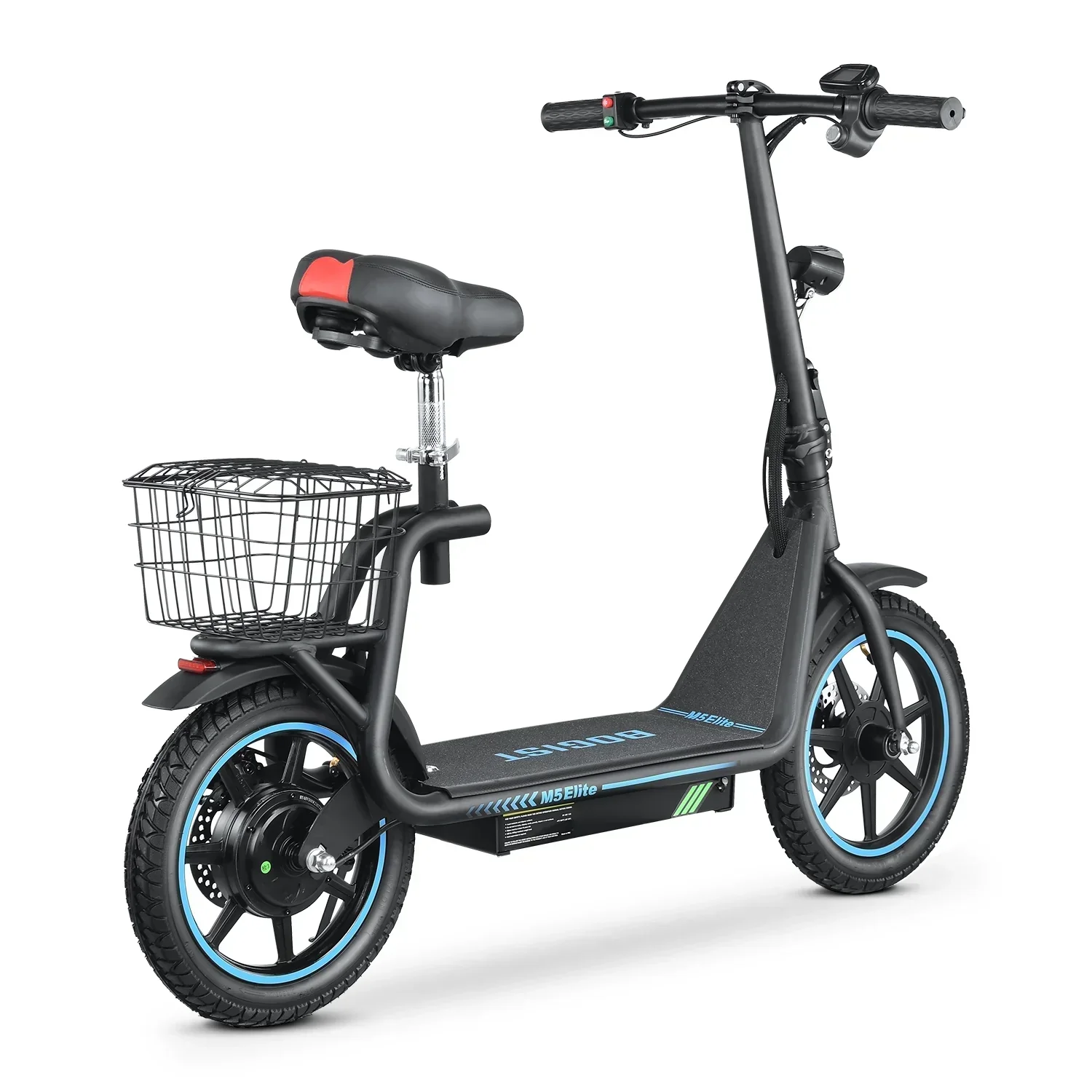 BOGIST Electric Scooter With Seat, 500W Motor, 25mph, 45km Range, 48V 13Ah, Blue - M5 Elite - Image 8 BOGIST Electric Scooter With Seat, 500W Motor, 25mph, 45km Range, 48V 13Ah, Blue - M5 Elite - Image 8