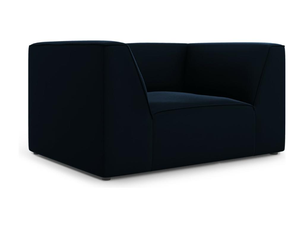 Sillón Homelyvo de terciopelo azul oscuro - 120x92x69cm