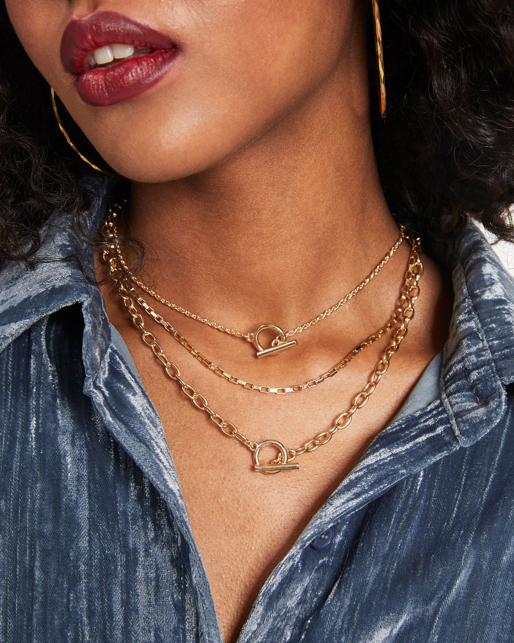 Kyle Layered Chain Necklace - Gold - Se7enfashion