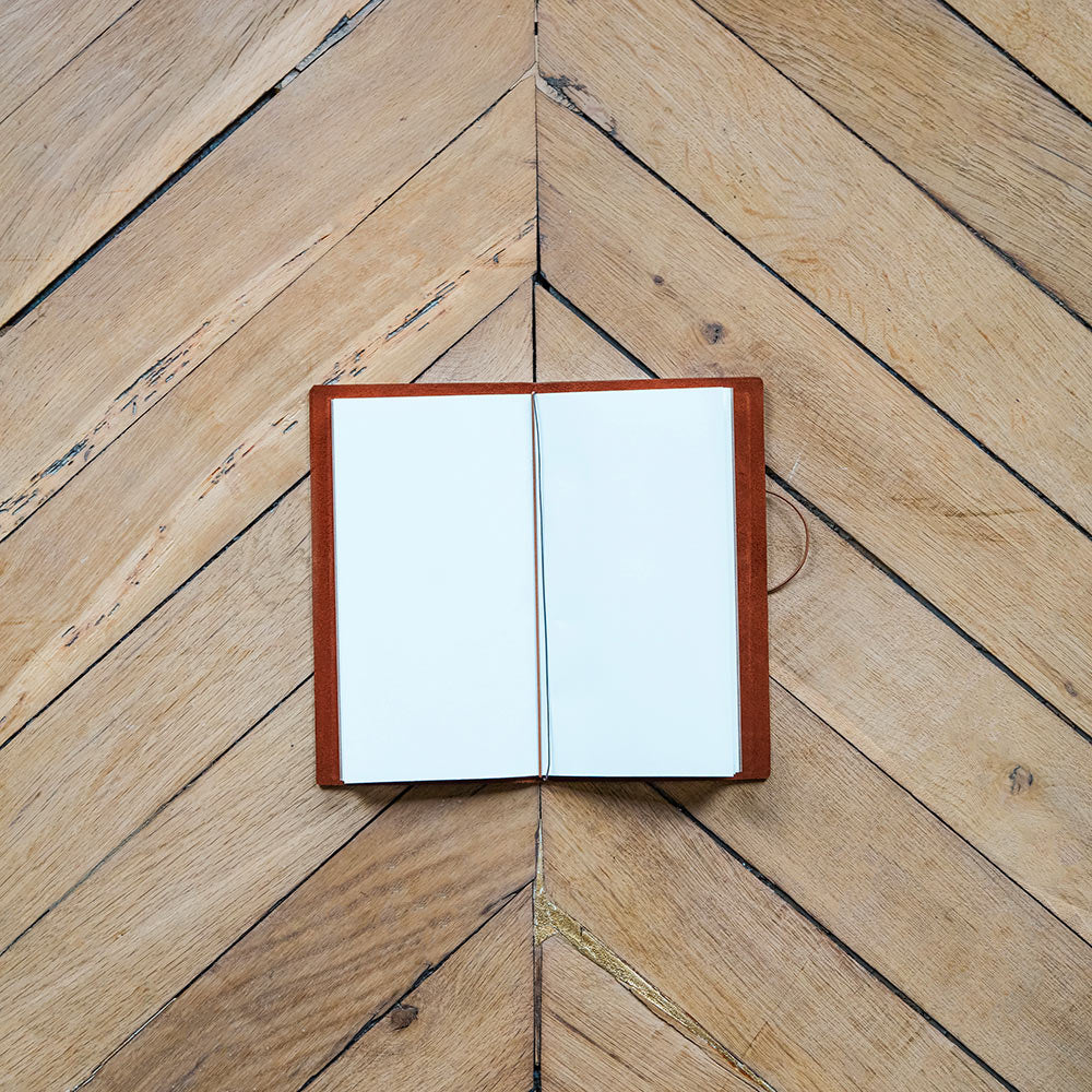 Carnet de voyage en cuir - Camel