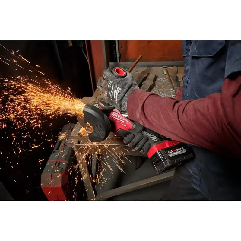 Milwaukee M18 FUEL 18V Brushless 4-1/2 in/5 in Angle Grinder With Paddle Switch - Two 6.0 Ah Batteries and Charger - Image 5 Milwaukee M18 FUEL 18V Brushless 4-1/2 in/5 in Angle Grinder With Paddle Switch - Two 6.0 Ah Batteries and Charger - Image 5