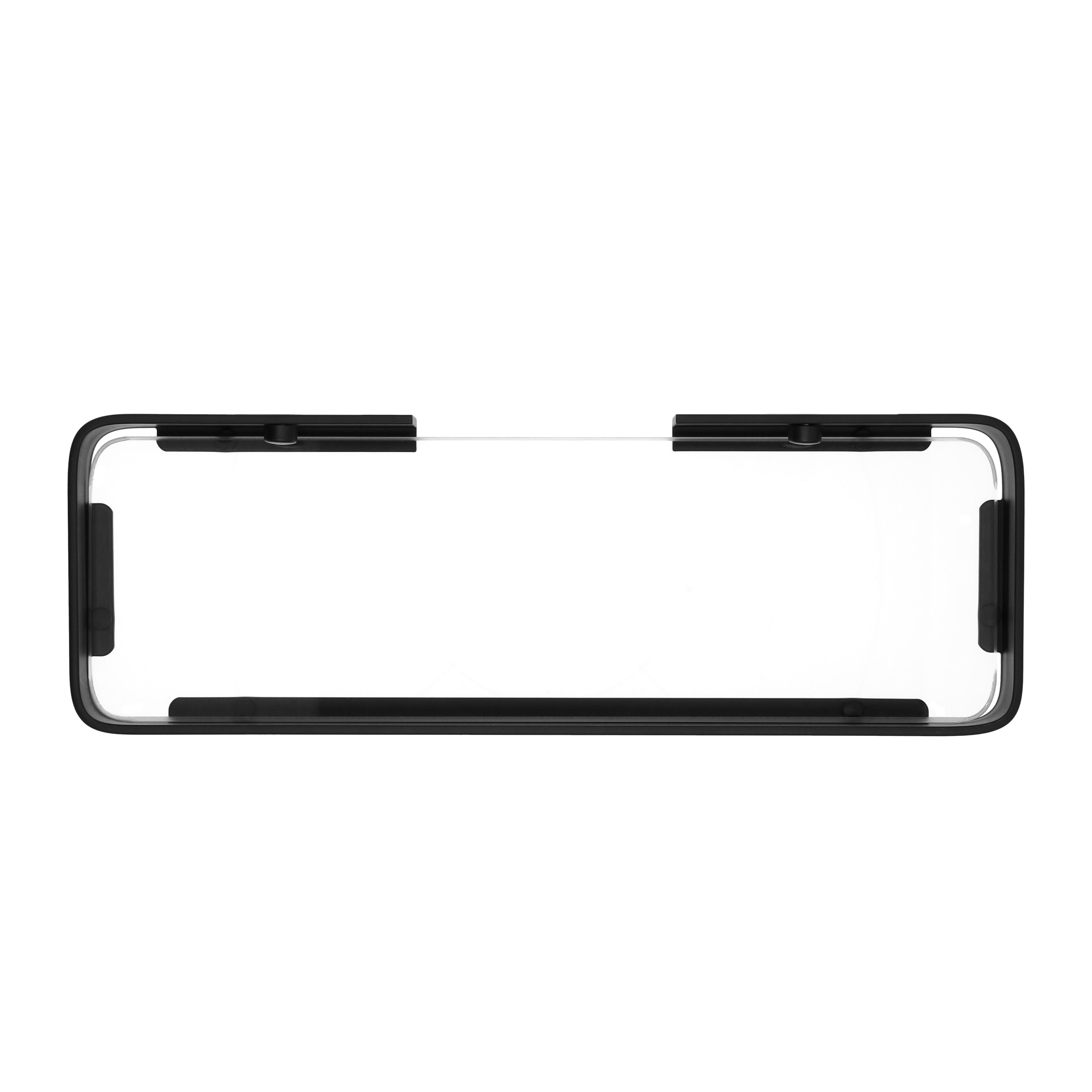 QUVIO Badkamer plank - 35 cm - Metaal en Glas - Zwart