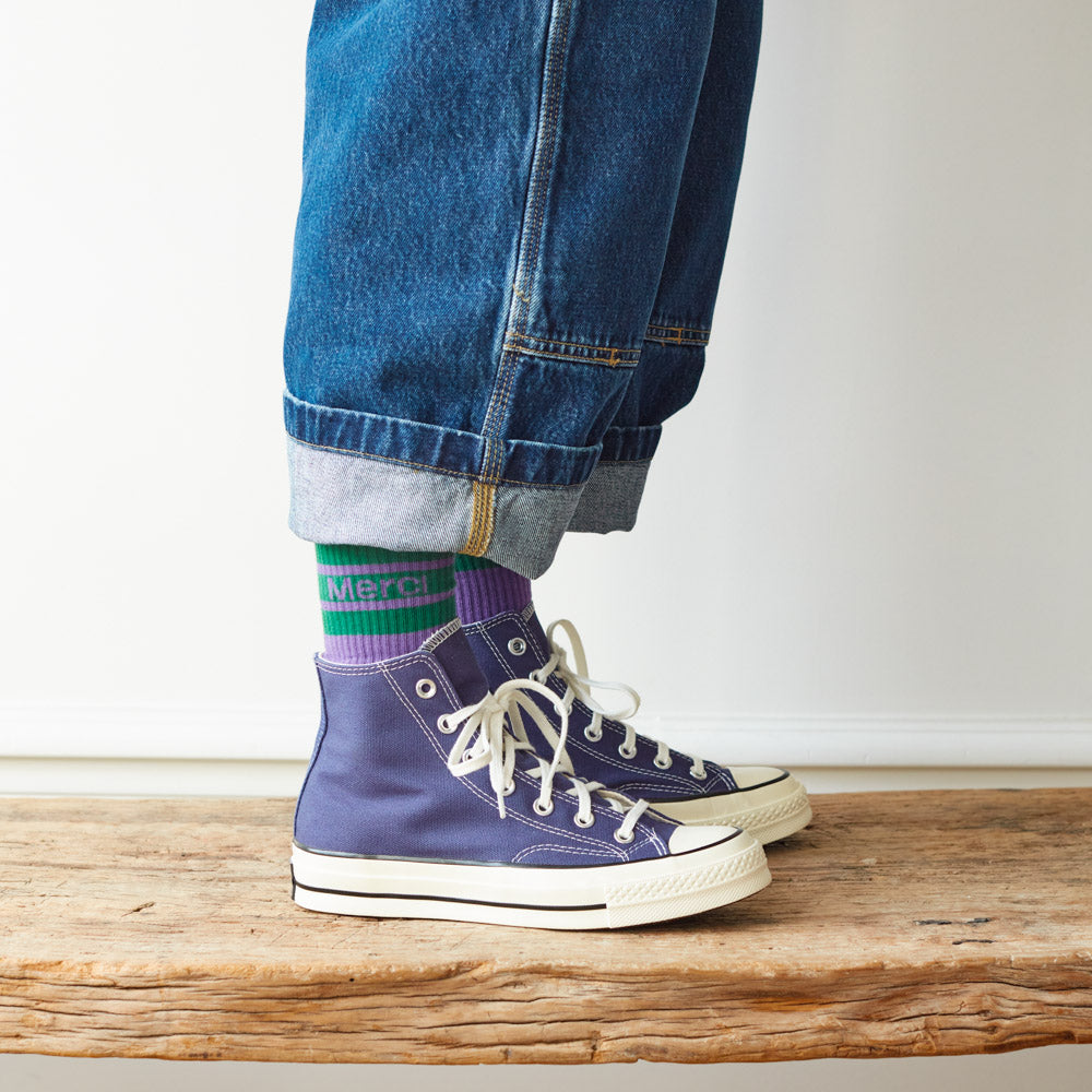 Merci - Chaussettes à rayures - Violet
