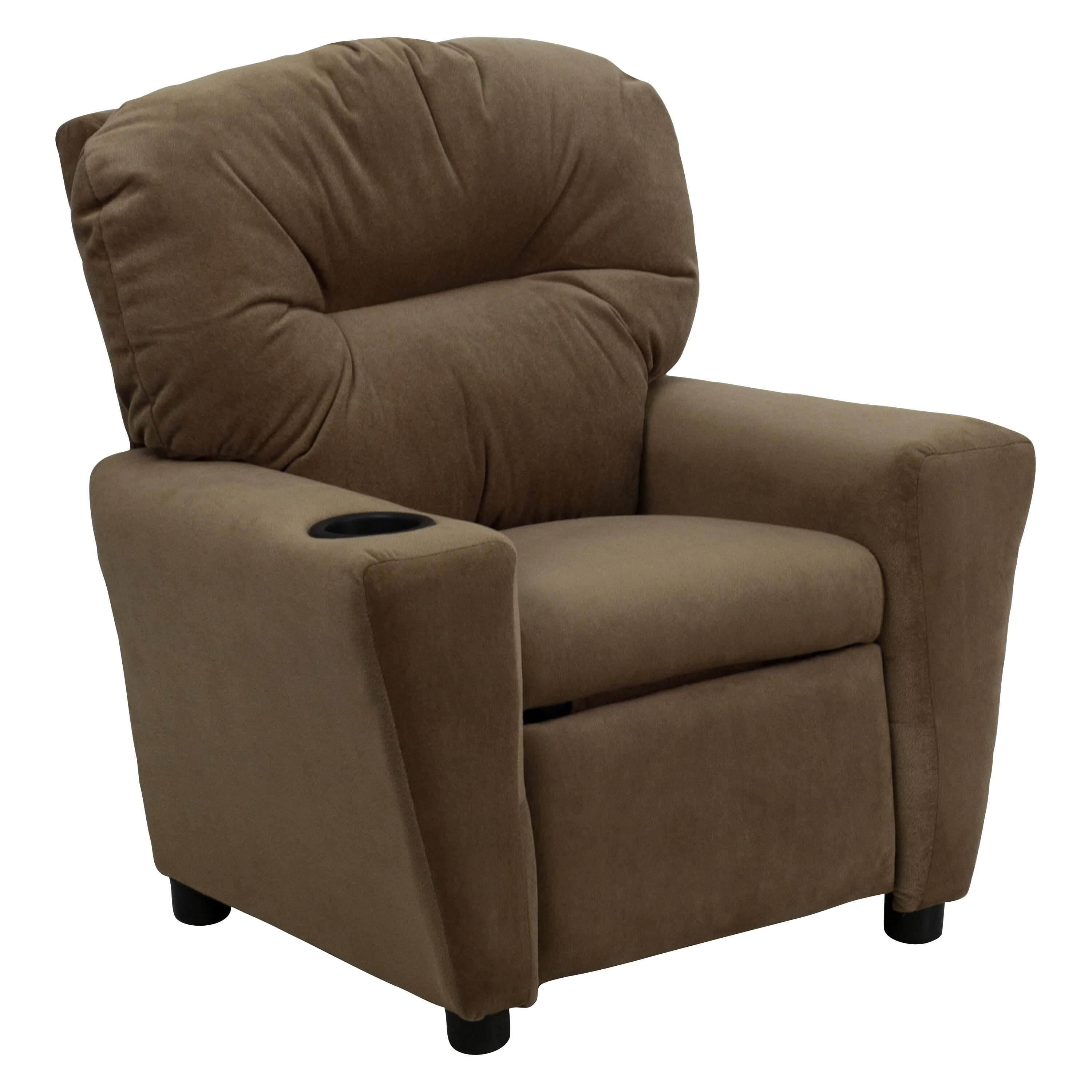Lancaster Home Contemporary Kids Recliner with Cup Holder Brown Microfiber(Light Blue Vinyl)