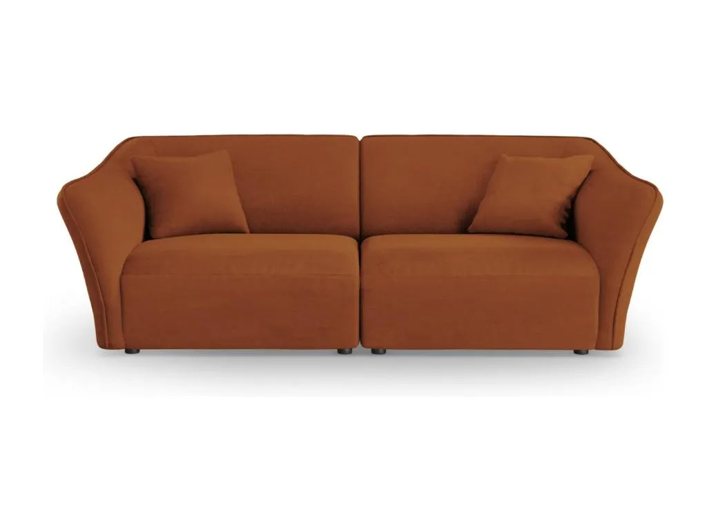 Patriciabaezcasa - Sofá modular Patriciabaezcasa 3 plazas de tejido bouclé ladrillo - 206x102x79cm