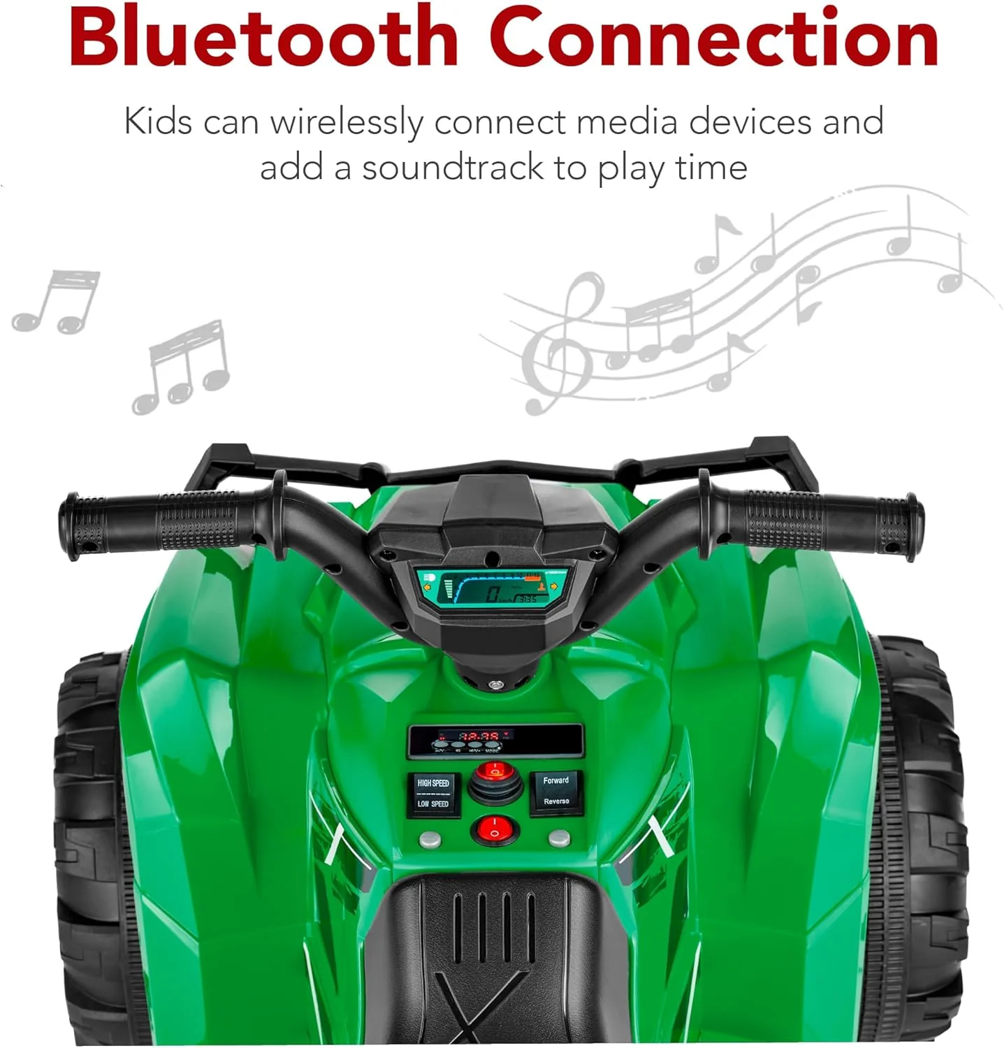 Best Choice Products 12V Kids Ride-On Electric ATV, 4-Wheeler Quad Car Toy w/Bluetooth Audio, 2.4mph Max Speed, Treaded Tires, LED Headlights, Radio