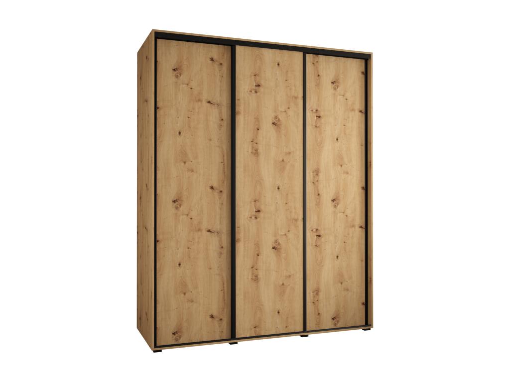 ARMARIO DAVOS 1 DE PUERTAS CORREDERAS 235,2/190/60 3 puertas (Artisan/Artisan/Negro)