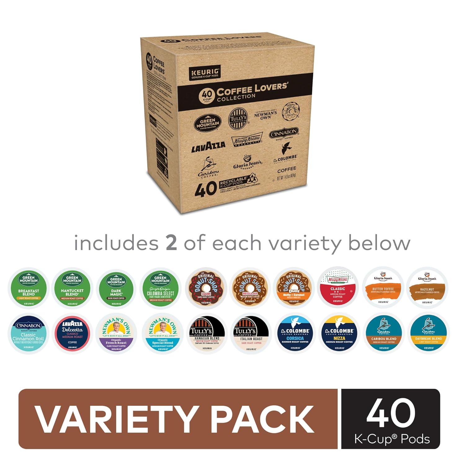 Keurig® Coffee Lover's Collection Variety Pack. Keurig Single Serve K-Cup Pods. 40ct