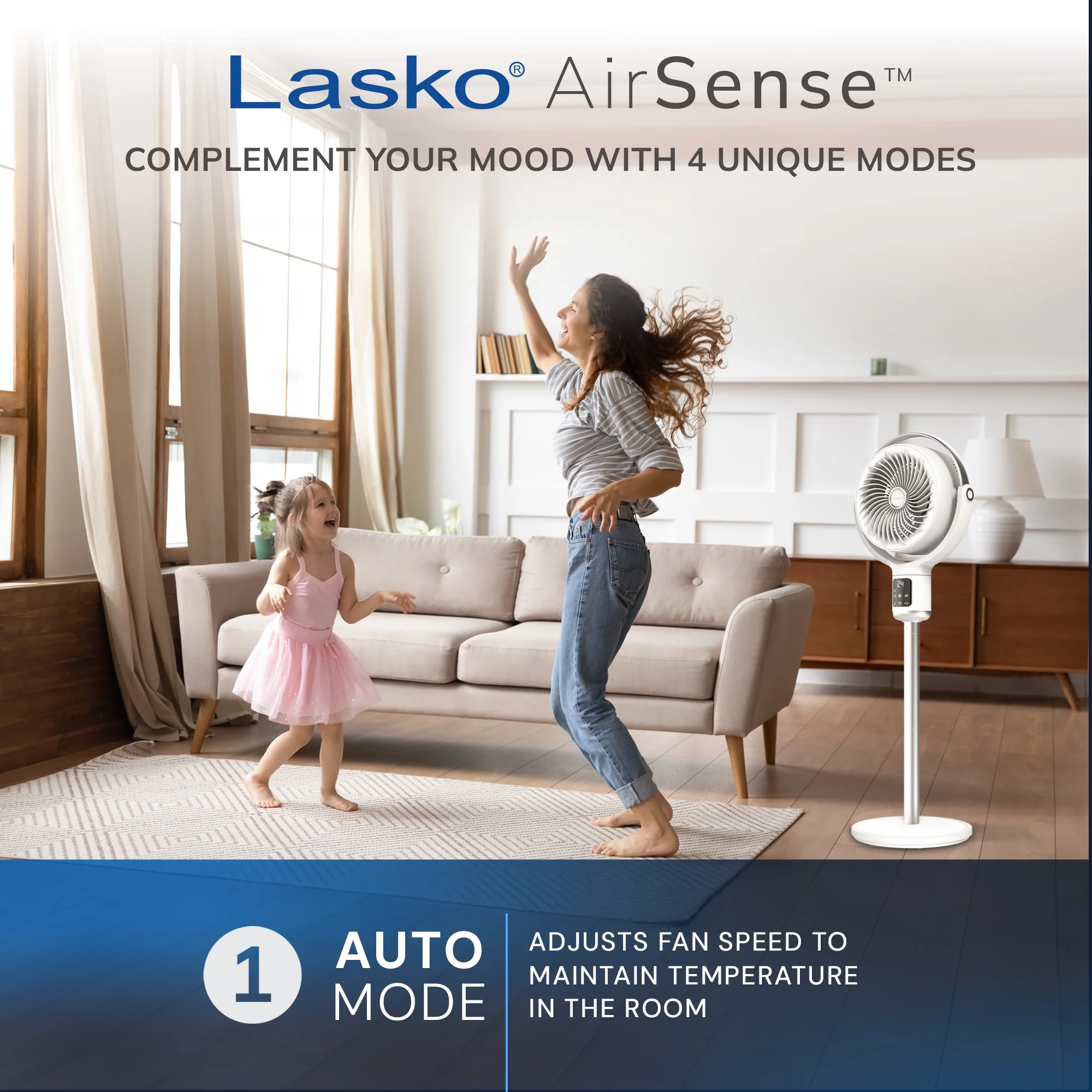 Lasko Whirlwind 7- 24-Speed Orbital Motion 25ft/s Airflow Remote Control Pedestal Fan, APDC301 - Image 6