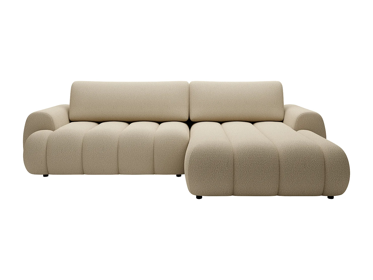 Sofá rinconera derecha de tela beige FRIDORA
