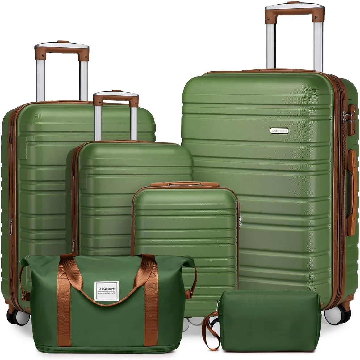 6-piece luggage set, expandable hardshell suitcase set with spinner wheels, lightweight rolling luggage set