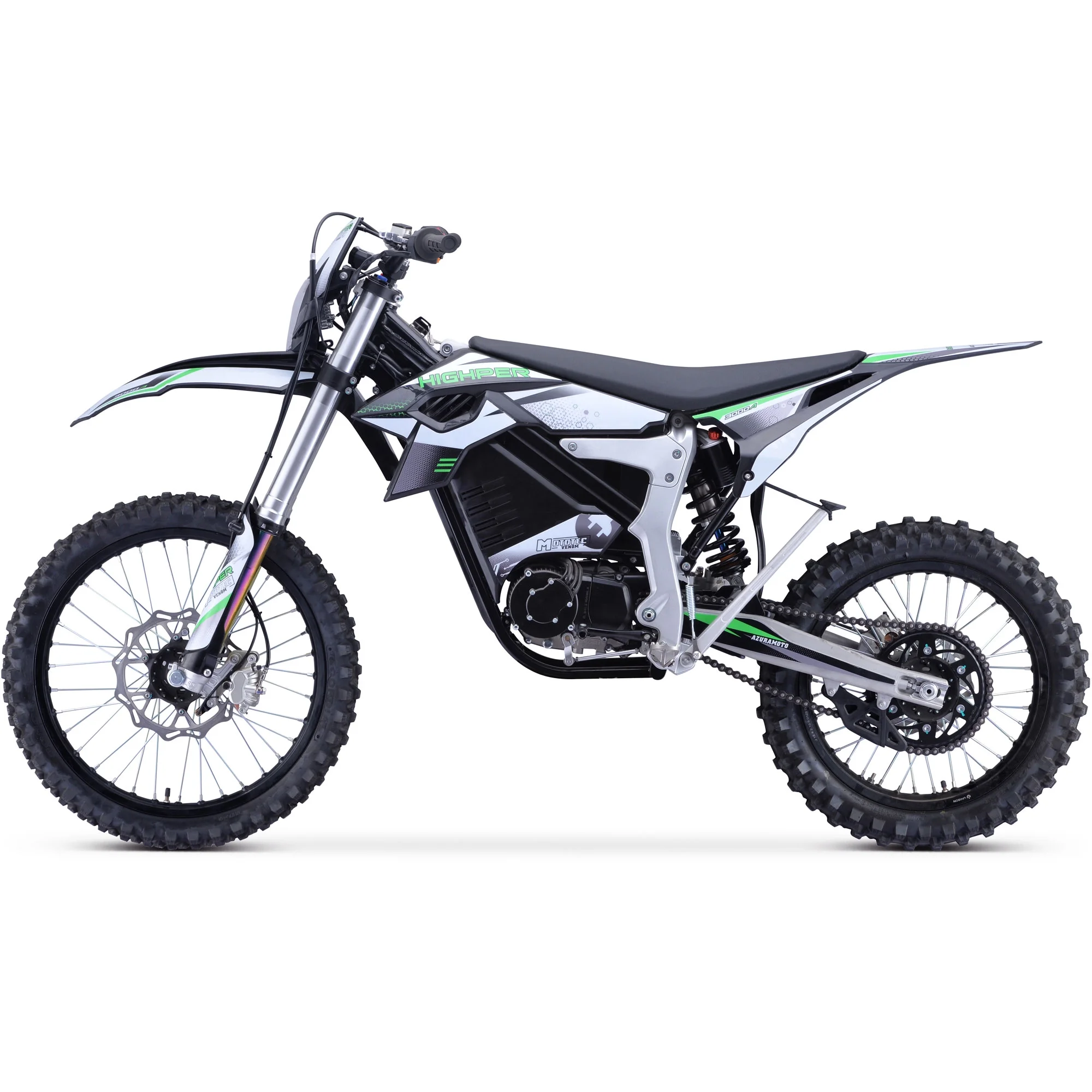 MotoTec Venom 72v 12000w Electric Dirt Bike White - Image 3