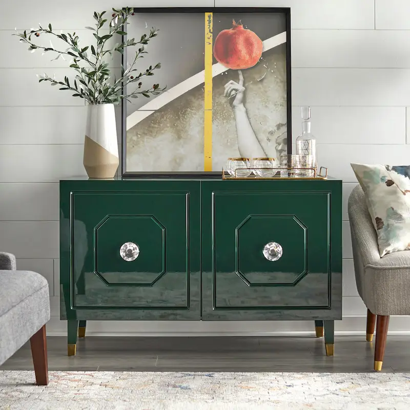 angelo:HOME Jaslene Glossy Glam Media Buffet Cabinet
