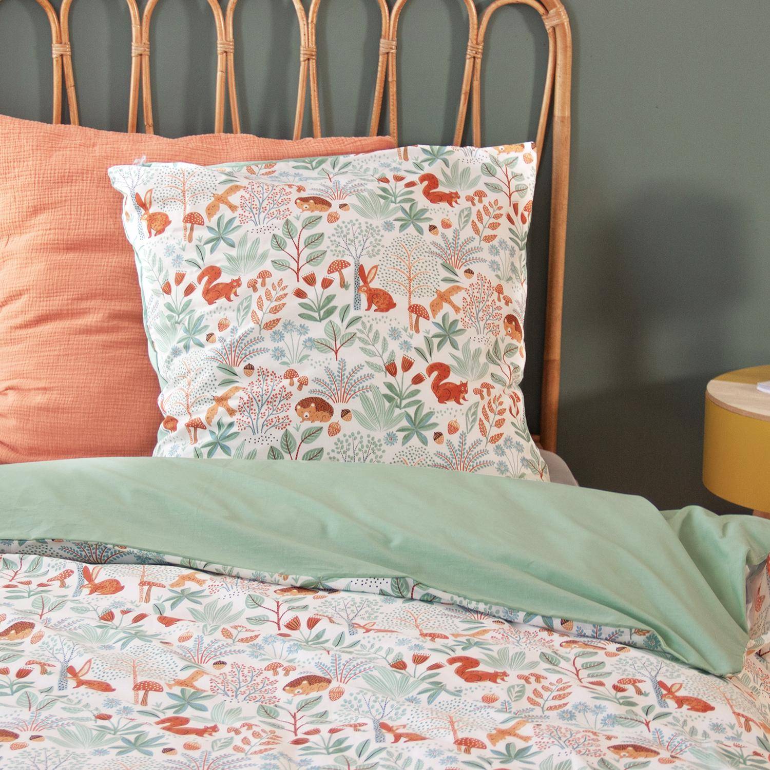 Maxence - Ropa de cama de algodón reversible impreso otoño, 1 plaza