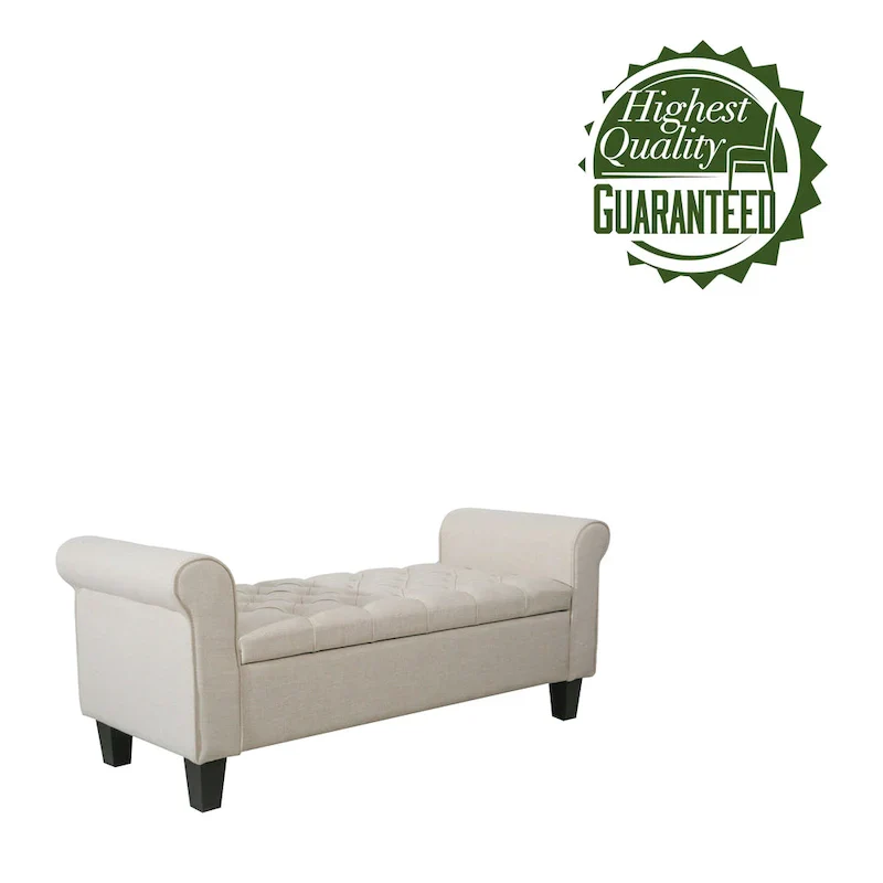 Porthos Home Theon Fabric Button-Tufted Flip-Top Storage Bench