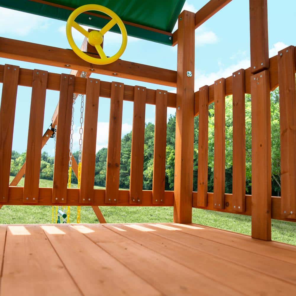 DIY Wooden Outdoor Playset With Tarp Roof, Rock Wall, Wave Slide, 3 Swings - Outing III - Image 10 DIY Wooden Outdoor Playset With Tarp Roof, Rock Wall, Wave Slide, 3 Swings - Outing III - Image 10