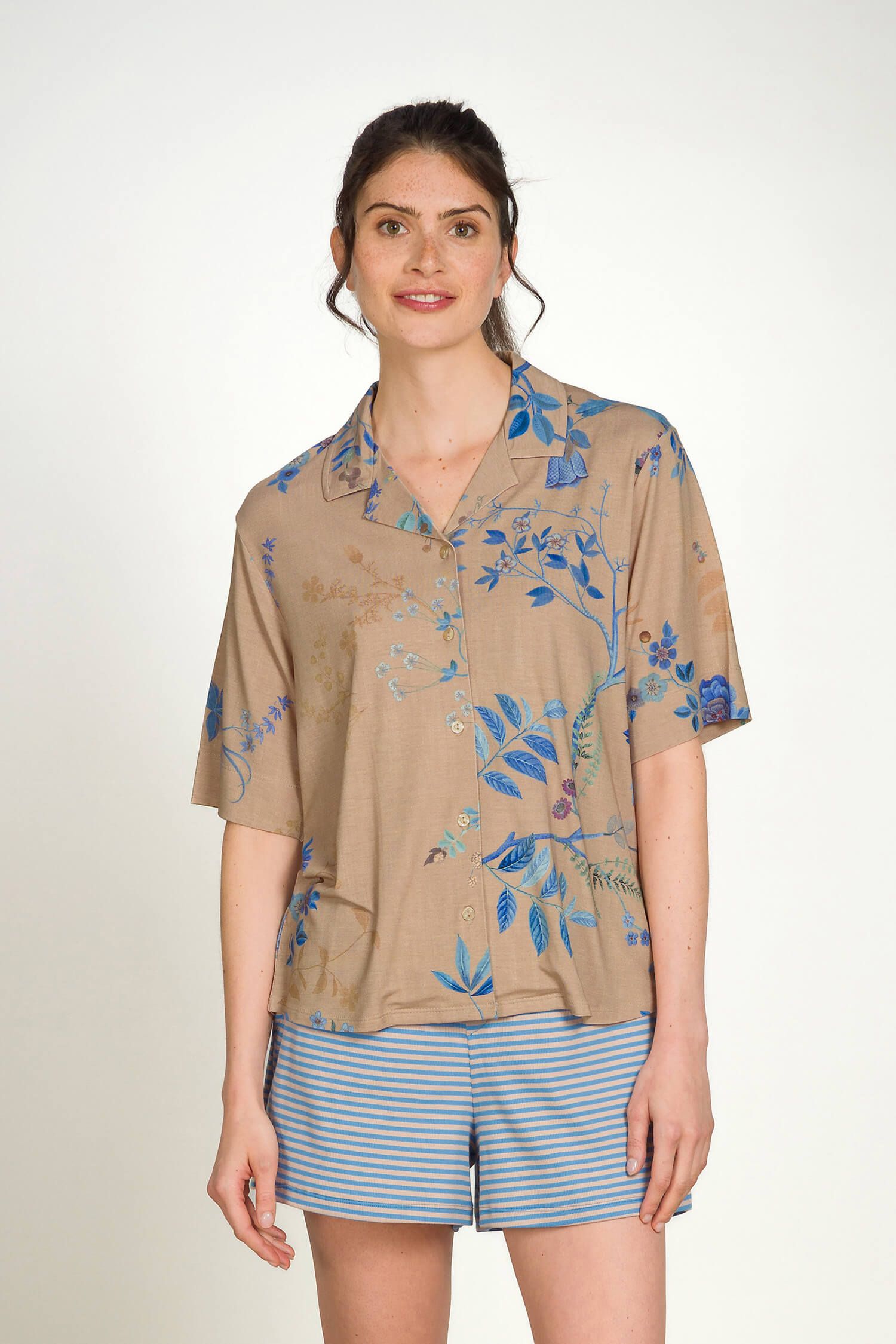 Flora Short Sleeve Top Marigold Blue