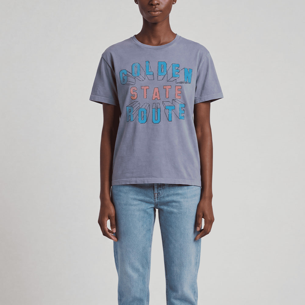 Bowery - T shirt Golden State Route - Acid Pale Iris