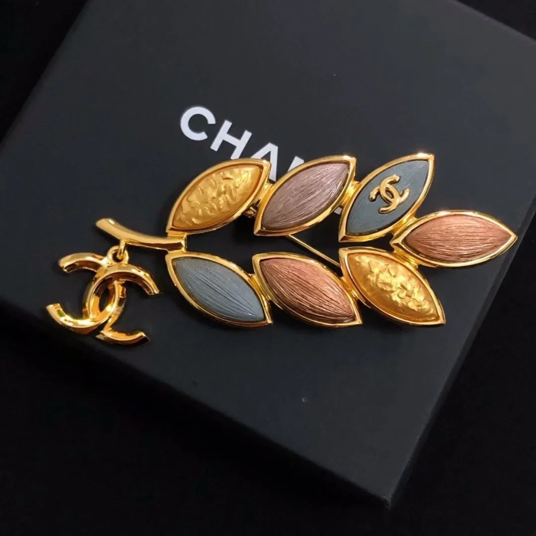 Chanel Multi Color Leaf Brooch - Original Replica Club