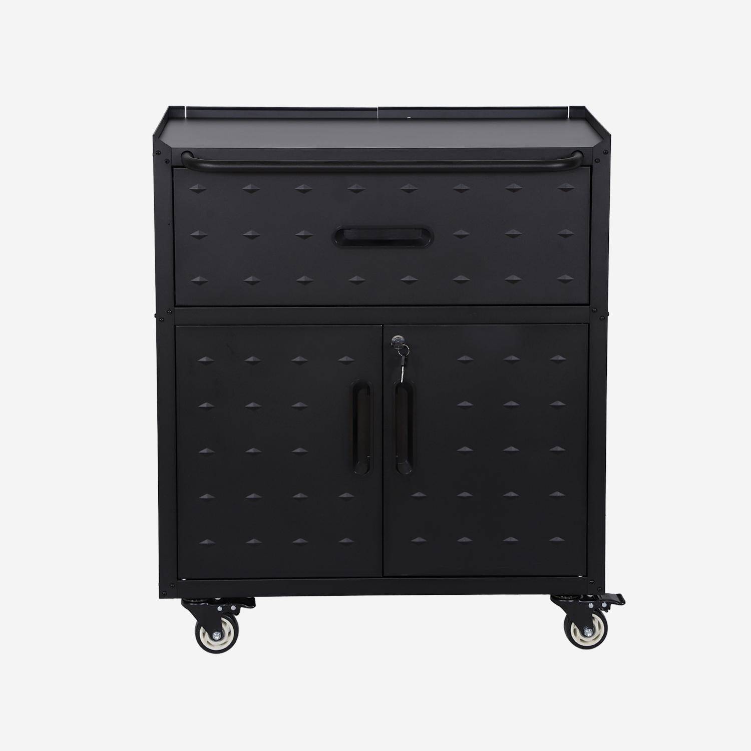 Bobby - Mueble bajo de almacenamiento para garaje con 1 cajón y 2 puertas