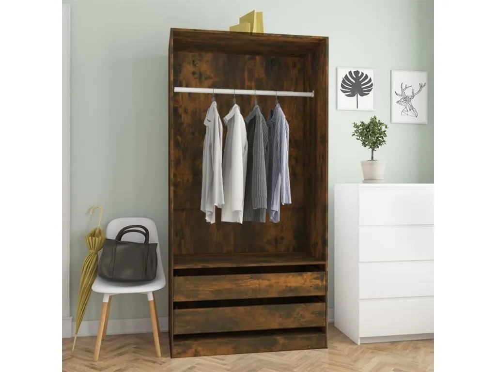 Armario Decopractico contrachapada color Decopractico ahumado 100x50x200 cm OGAE86486