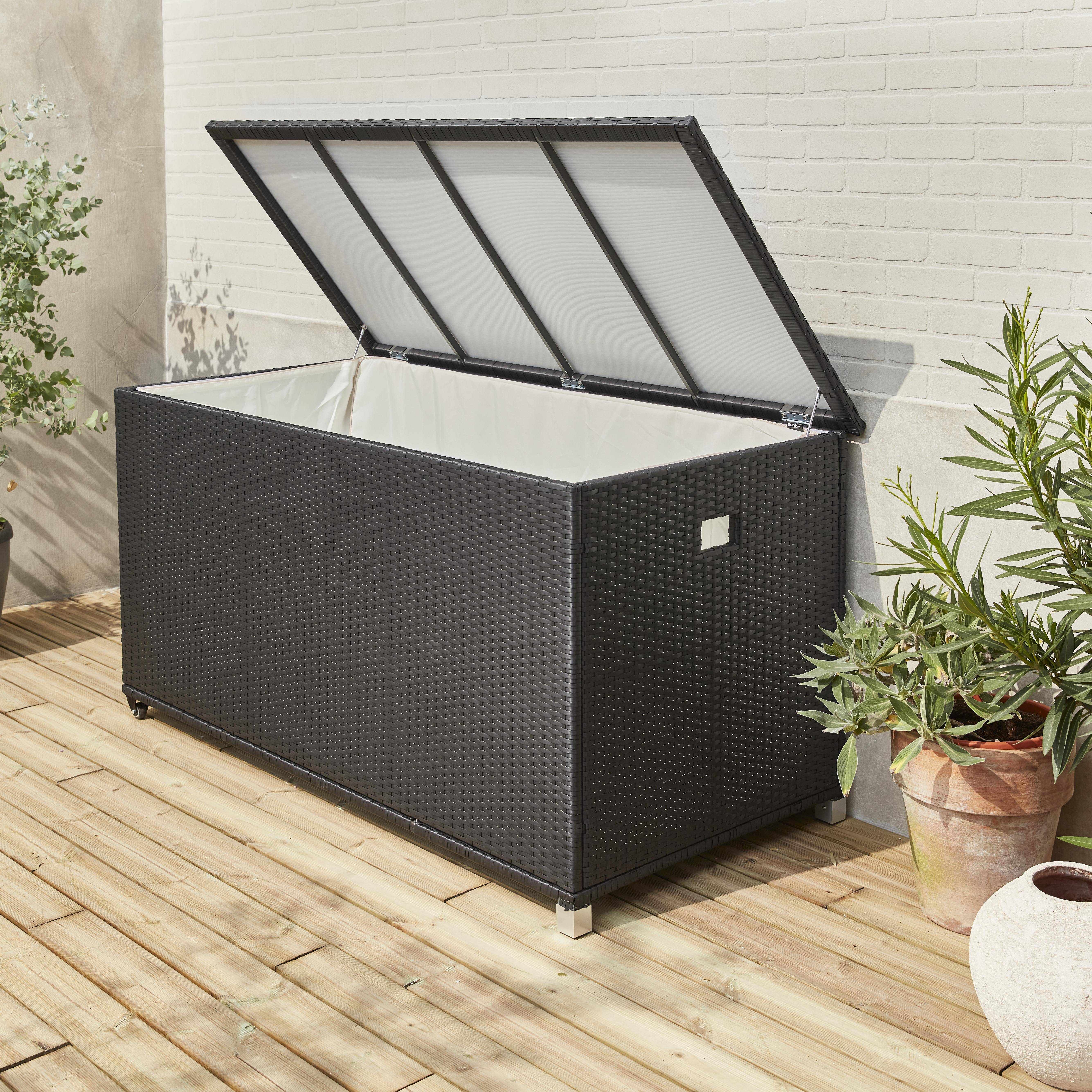 Cassapanca - Caja de jardín de resina tejida de 790L