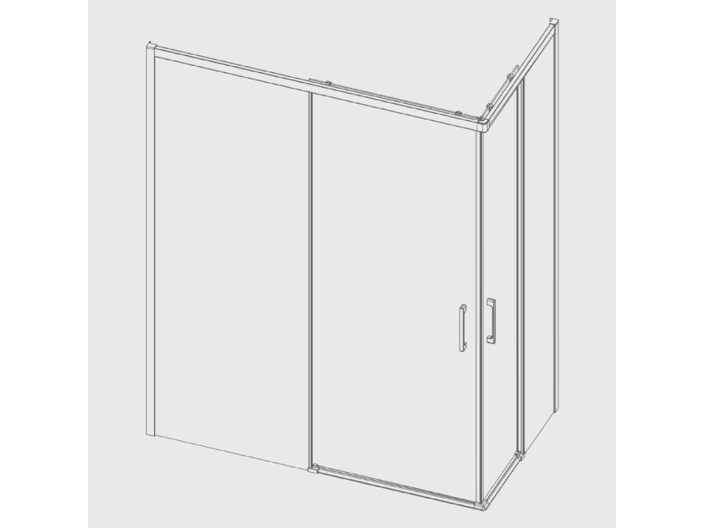 Angular de ducha 2 Fijos + 2 Puertas Correderas YOKO 80 cm