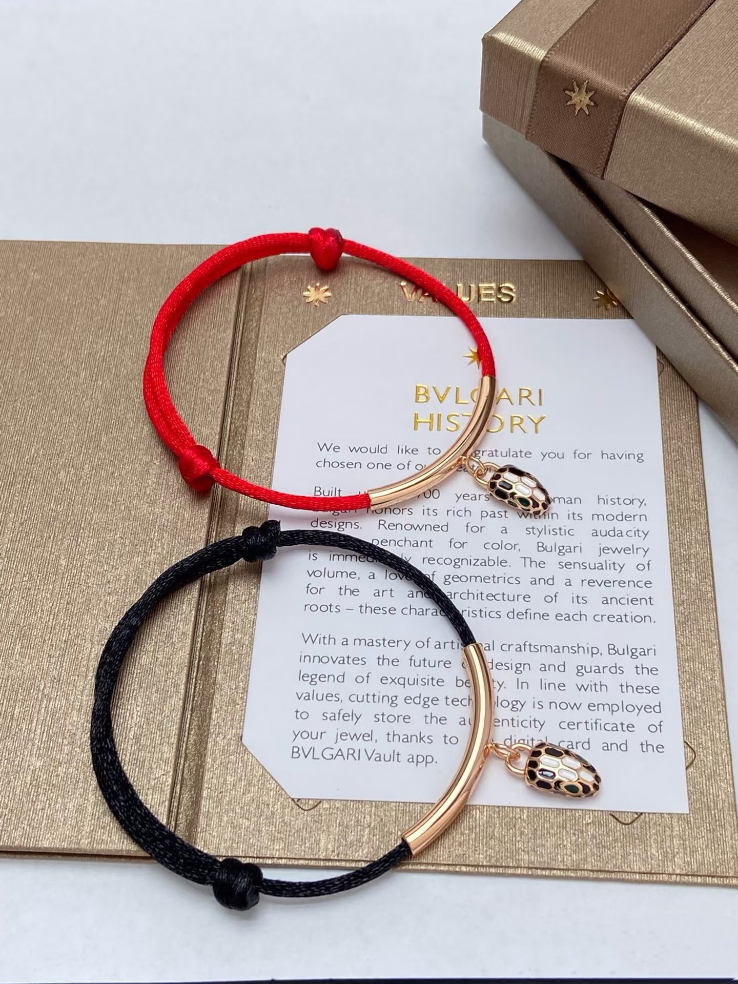 Bvlgari Black / Red Rope Bracelet with Snake Head Charm - Original Replica Club
