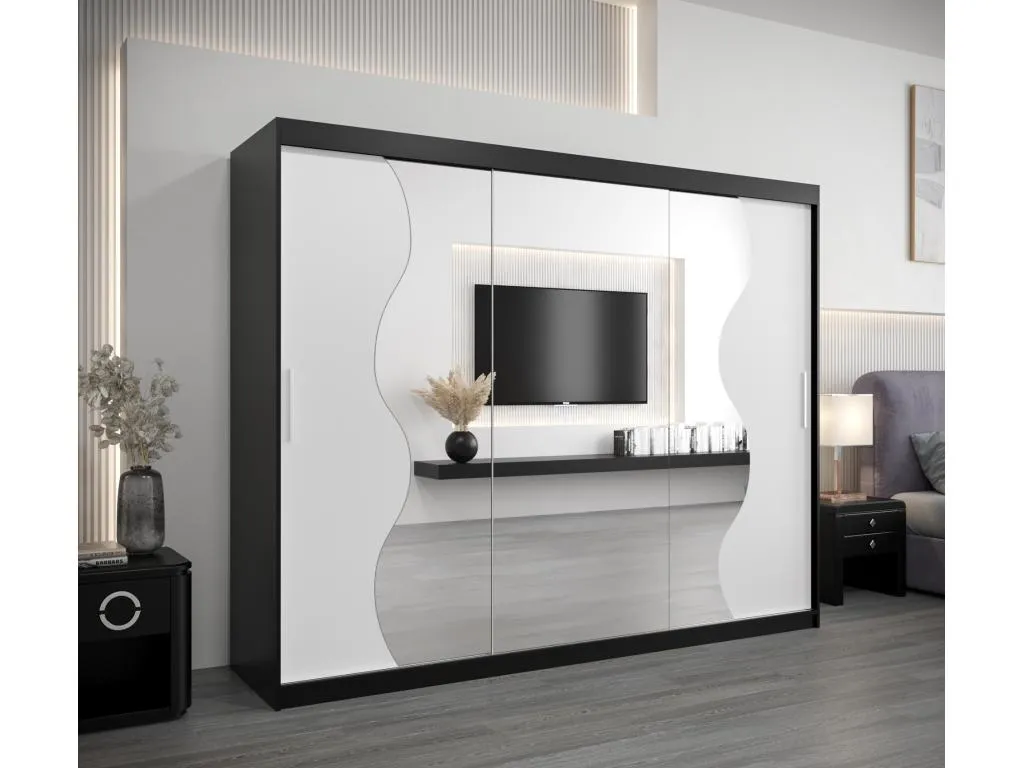 ARMARIO Lluesmahome DE PUERTAS CORREDERAS 200/250/62 3 puertas (negro/blanco) 62057UXUI