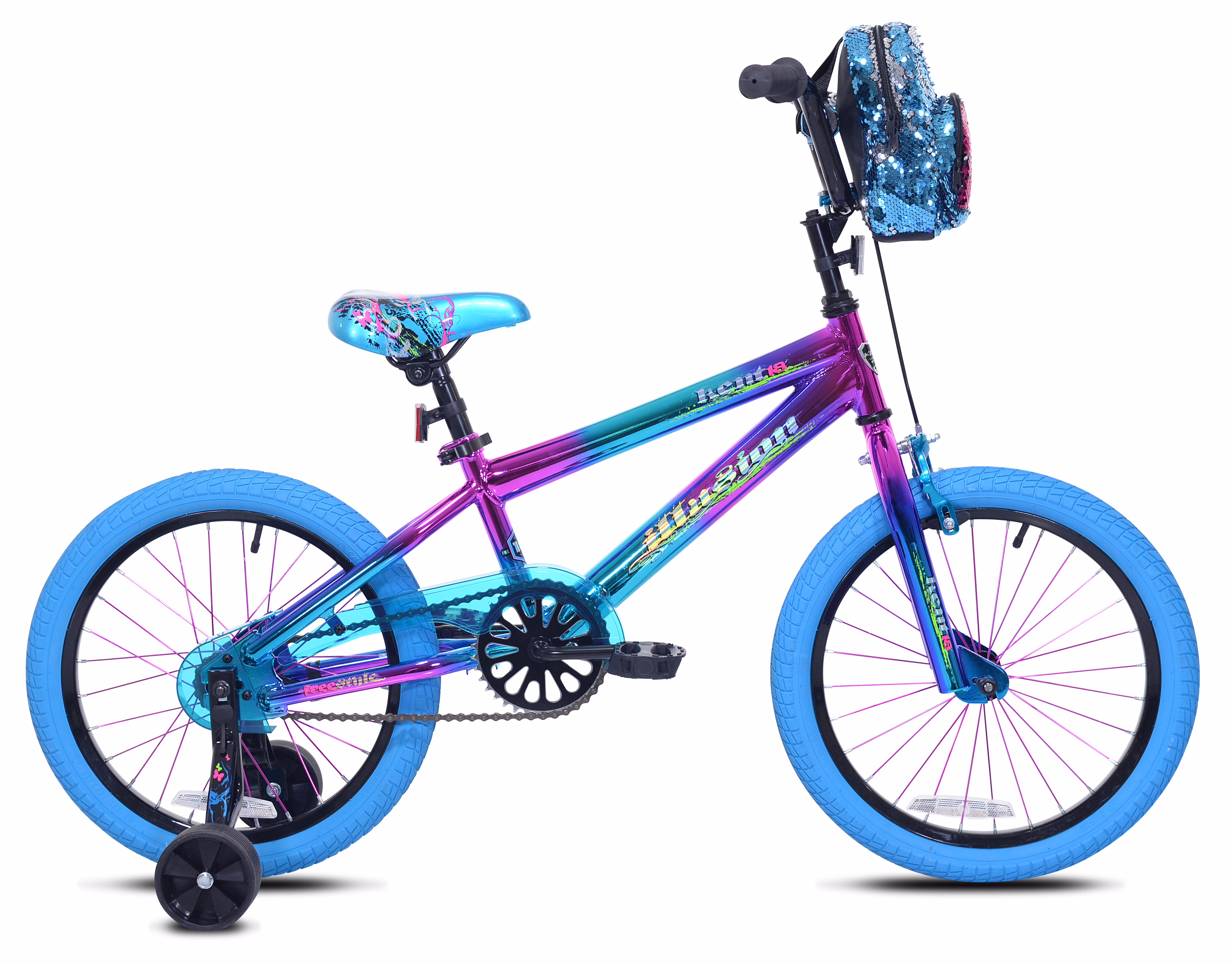 18" Kent Illusion Child Bicycle, 18" Wheels, Child Ages 6 - 12 Years, Blue/Purple