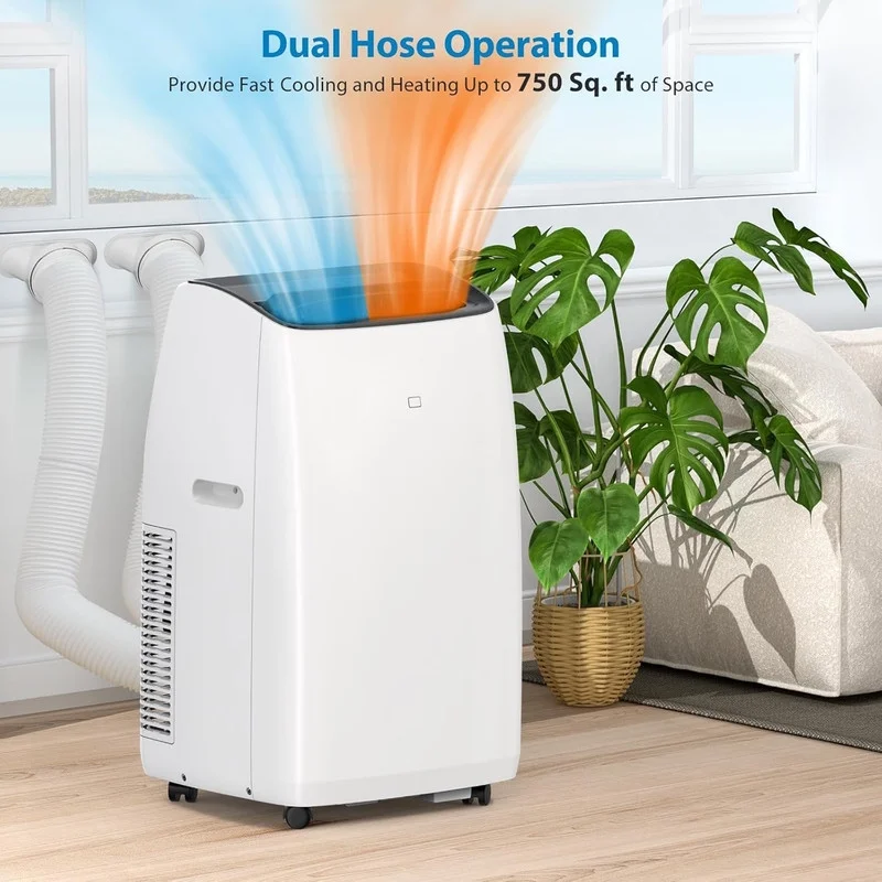 Portable Air Conditioners, 14000 BTU Air Conditioner for Rooms Up to 750 Sq.Ft, AC Unit with Heat, Sleep Mode, Dehumidifier, Fan, Remote Control, 24H Timer, Easy Setup for Bedrooms, Black Top - Image 2