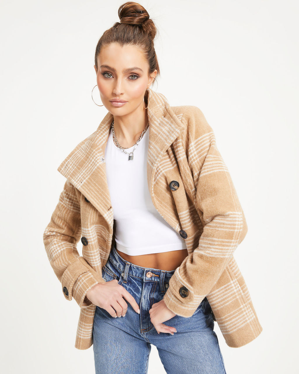 Let's Talk News Pocketed Jacket - Camel - Se7enfashion