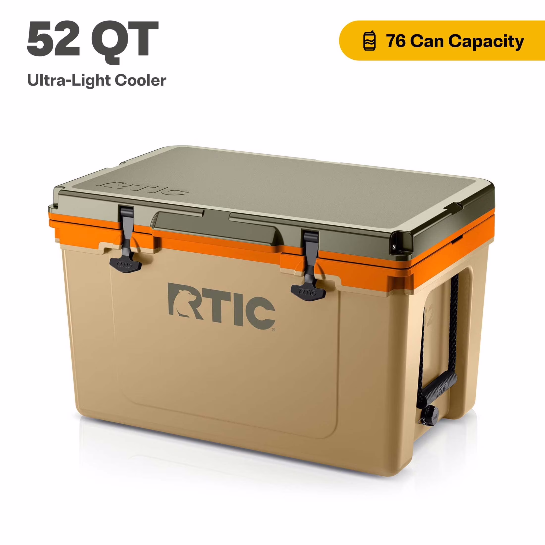 RTIC 52 QT Ultra-Light Hard-Sided Ice Chest Cooler, Fits 76 Cans, Trailblazer